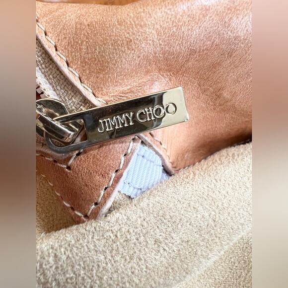 Jimmy Choo bardia bag brown leather hobo shoulder bag perforated leather luxury - Picture 14 of 16